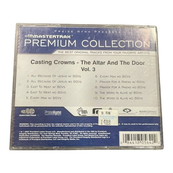 Casting Crowns Vol 3 Mastertrax Premium Altar and the Door Music CD Accompanimen - Picture 2 of 3